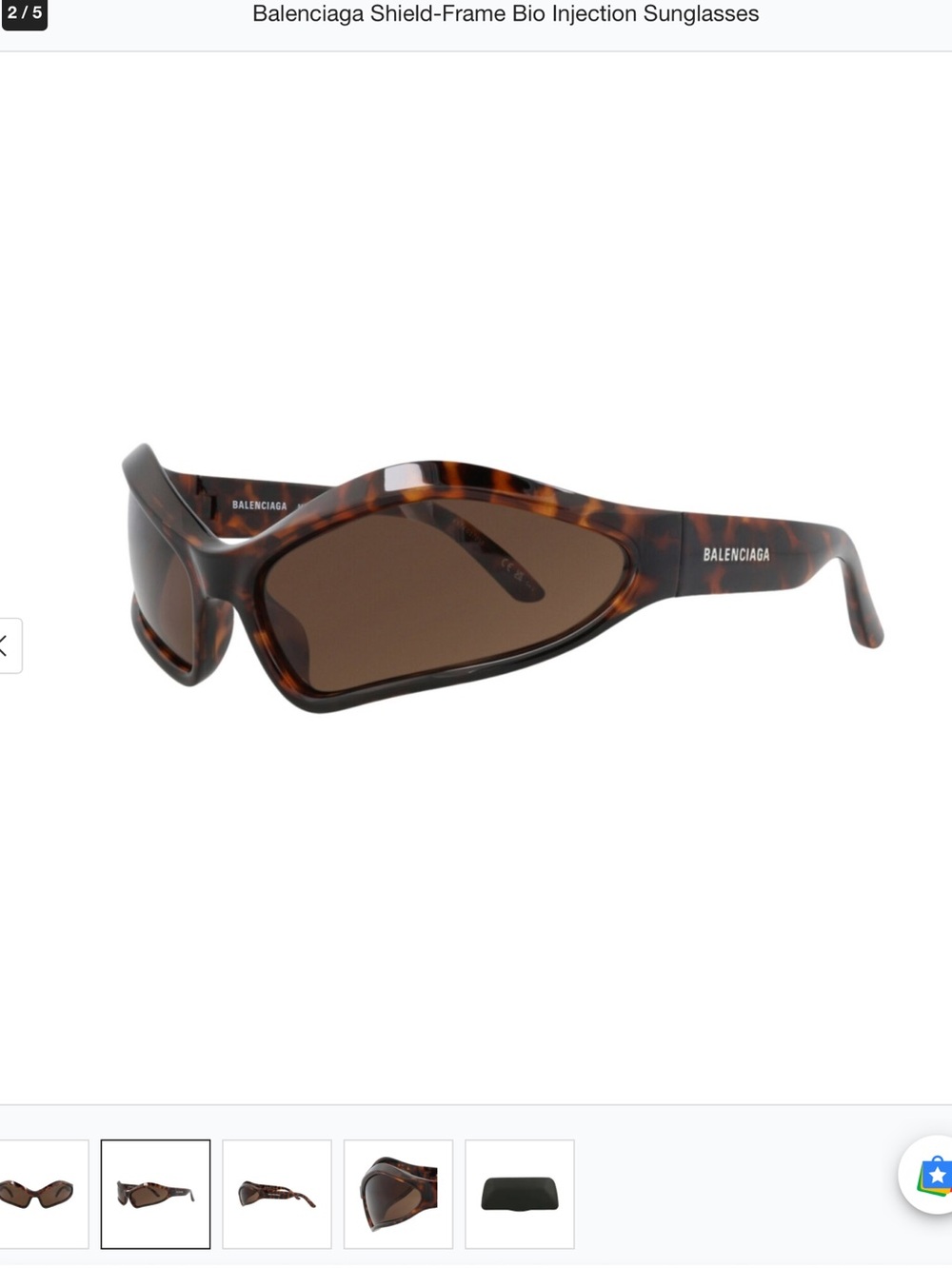 Balenciaga Tortoiseshell Shield Sunglasses with Brown Lenses